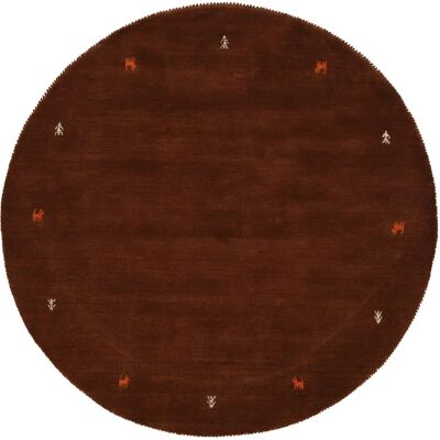 Carpetfine Gabbeh Uni Round Rug - Handwoven Wool, 150cm, Brown Carpetfine Gabbeh Uni Round Rug - Handwoven Wool, 150cm, Brown