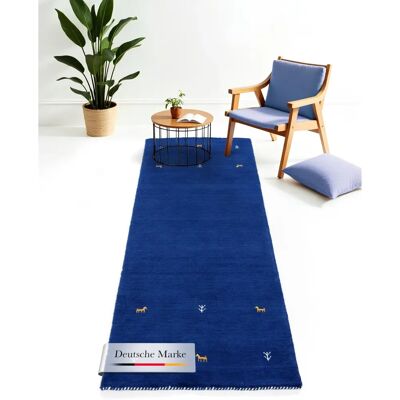 CARPETFINE Gabbeh Uni Blauer Handgewebter Teppich - Teppich CARPETFINE Gabbeh Uni Blauer Handgewebter Teppich - Teppich