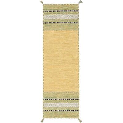 CARPETFINE Kelim Azizi Gelber Teppich 80x400cm - Teppich CARPETFINE Kelim Azizi Gelber Teppich 80x400cm - Teppich