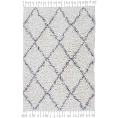 Carpetfine Eddy Hochflor-Teppich - Rechteckig, 200x250 cm, Weiß Carpetfine Eddy Hochflor-Teppich - Rechteckig, 200x250 cm, Weiß