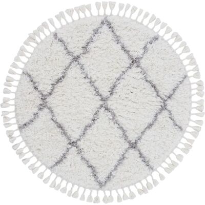 CARPETFINE Eddy Weiß Rundteppich - Hochflor, 160cm CARPETFINE Eddy Weiß Rundteppich - Hochflor, 160cm