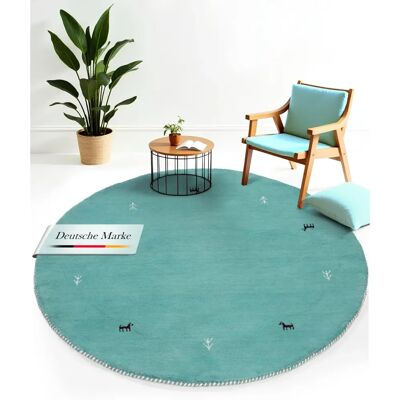 CARPETFINE Gabbeh Uni Teppich - 200cm Ø, 15mm Wolle CARPETFINE Gabbeh Uni Teppich - 200cm Ø, 15mm Wolle