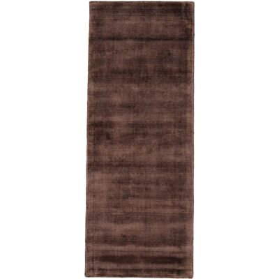 CARPETFINE Ava Viskoseteppich - 80x600cm - Dunkelbraun - Teppich CARPETFINE Ava Viskoseteppich - 80x600cm - Dunkelbraun - Teppich