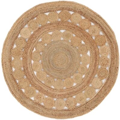 CARPETFINE Dana Juteteppich - Rund, Handgewebt, 200cm Durchmesser - Teppich CARPETFINE Dana Juteteppich - Rund, Handgewebt, 200cm Durchmesser - Teppich
