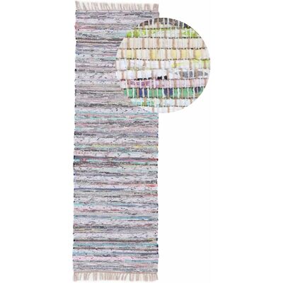 CARPETFINE Kelim Chindi Handgewebter Recycelter Beiger Teppich - Teppich CARPETFINE Kelim Chindi Handgewebter Recycelter Beiger Teppich - Teppich