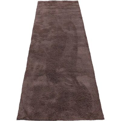 Carpetfine Silky Brauner Hochflor-Teppich - 80x300cm - 20mm Carpetfine Silky Brauner Hochflor-Teppich - 80x300cm - 20mm