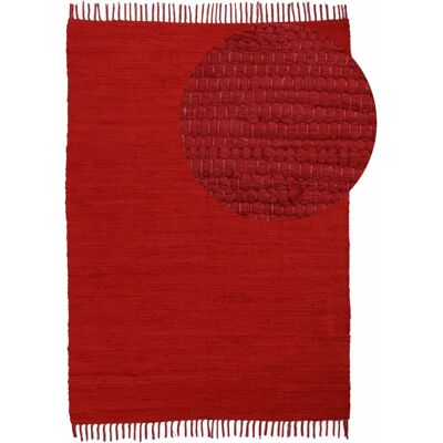 CARPETFINE Kelim Chindi uni - Handgewebter Recycling-Couchtisch CARPETFINE Kelim Chindi uni - Handgewebter Recycling-Couchtisch