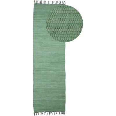 CARPETFINE Kelim Chindi Uni Grüne Handgewebter Teppich - Teppich CARPETFINE Kelim Chindi Uni Grüne Handgewebter Teppich - Teppich
