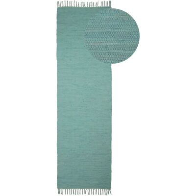 CARPETFINE Kelim Chindi uni türkiser Teppich - Teppiche CARPETFINE Kelim Chindi uni türkiser Teppich - Teppiche