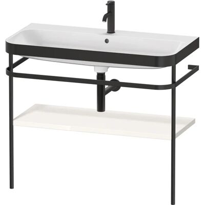 Duravit Happy D.2 Plus Weiß Hochglanz C-Bonded Set mit Metallkonsole Duravit Happy D.2 Plus Weiß Hochglanz C-Bonded Set mit Metallkonsole