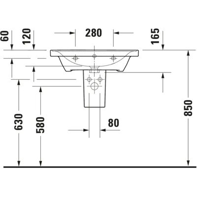 Duravit D-Neo Wandwaschtisch - 650x480mm, ohne Hahnloch, mit Überlauf Duravit D-Neo Wandwaschtisch - 650x480mm, ohne Hahnloch, mit Überlauf
