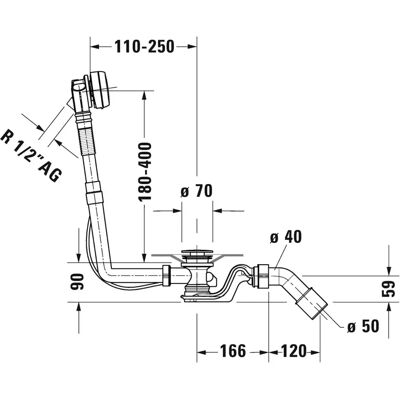 Duravit Model 792201 - Overløb og afløbssæt - Krom Duravit Model 792201 - Overløb og afløbssæt - Krom