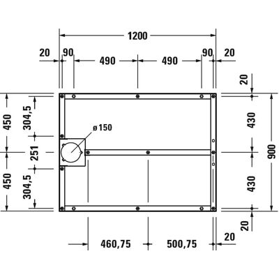 Duravit - Duschwanne Rahmen 120x90 cm, höhenverstellbar 8-10 cm - 791106000000000 Duravit - Duschwanne Rahmen 120x90 cm, höhenverstellbar 8-10 cm - 791106000000000