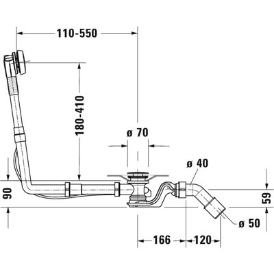 Duravit Modell 792216000001000 - Badewannenablauf und Überlauf Chrom Duravit Modell 792216000001000 - Badewannenablauf und Überlauf Chrom