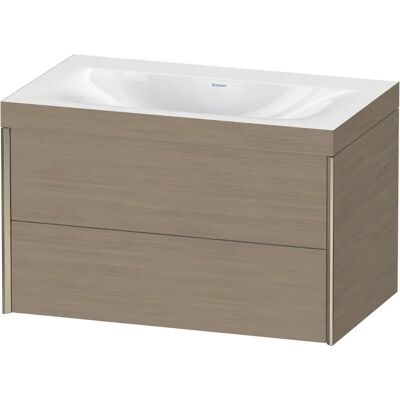 Duravit Wandmontiertes Xviu C-Bonded Set - Eiche Terra/Profil Champagner Matt - Waschtisch-Set Duravit Wandmontiertes Xviu C-Bonded Set - Eiche Terra/Profil Champagner Matt - Waschtisch-Set
