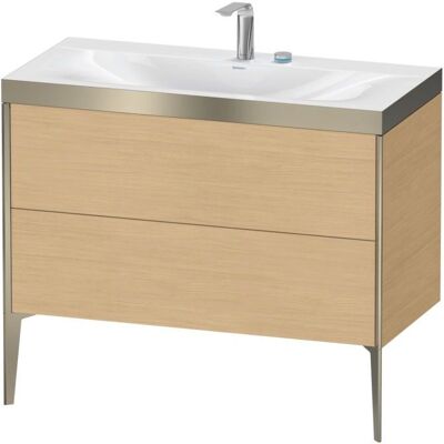Duravit Xviu C-Bonded Set Waschbecken - 2 Schubladen, 2 Löcher, Eiche Natur/Champagner Matt Duravit Xviu C-Bonded Set Waschbecken - 2 Schubladen, 2 Löcher, Eiche Natur/Champagner Matt