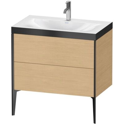 Duravit XViu Eiche Natur / Schwarz Matt Set - Waschtisch, Unterschrank, 80x48cm Duravit XViu Eiche Natur / Schwarz Matt Set - Waschtisch, Unterschrank, 80x48cm