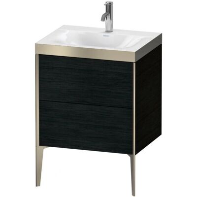 Duravit Xviu Schwarz Eiche/Champagner Matt Set - Waschtisch mit 2 Schubladen Duravit Xviu Schwarz Eiche/Champagner Matt Set - Waschtisch mit 2 Schubladen