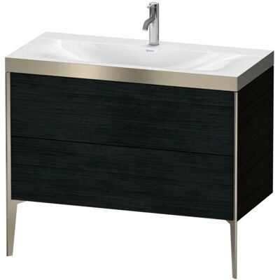 Duravit Xviu Eiche Schwarz/Champagner - Bodenstehendes Waschtisch-Set Duravit Xviu Eiche Schwarz/Champagner - Bodenstehendes Waschtisch-Set