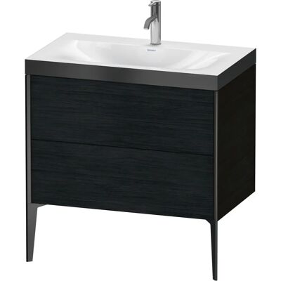 Duravit Xviu Eiche Schwarz/Profil Schwarz Matt Set - Waschtisch-Set Duravit Xviu Eiche Schwarz/Profil Schwarz Matt Set - Waschtisch-Set