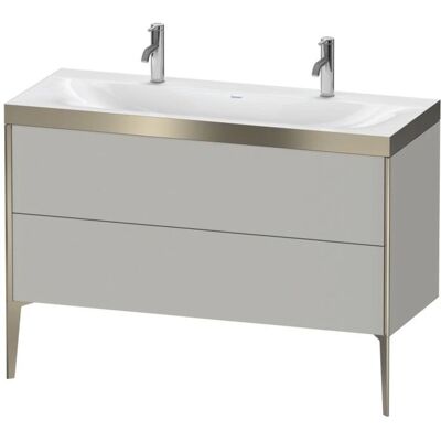 Duravit Xviu C-Bonded Set Doppelwaschtisch 2 Auszüge mit Hahnloch 1200 x 480 x 610 mm - Graphit Supermatt Duravit Xviu C-Bonded Set Doppelwaschtisch 2 Auszüge mit Hahnloch 1200 x 480 x 610 mm - Graphit Supermatt
