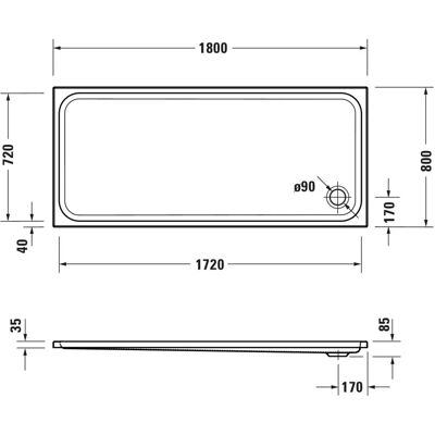 Duravit D-Code Rechteck-Duschwanne - Duschwanne Duravit D-Code Rechteck-Duschwanne - Duschwanne