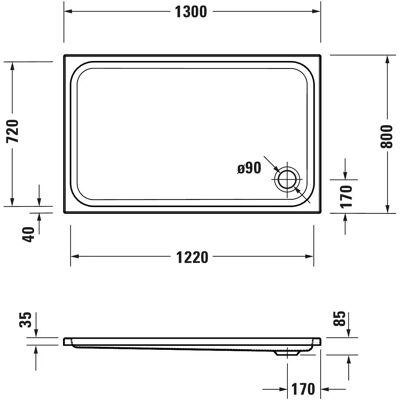 Duravit D-Code Rechteck-Duschwanne - Duschwanne Duravit D-Code Rechteck-Duschwanne - Duschwanne