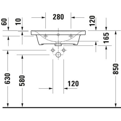 Duravit D-Neo Waschbecken - 600x480mm, Weiß, Überlauf, Einloch Duravit D-Neo Waschbecken - 600x480mm, Weiß, Überlauf, Einloch