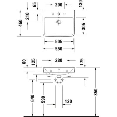 Duravit No.1 Wandwaschtisch - 55cm - Weiß Duravit No.1 Wandwaschtisch - 55cm - Weiß