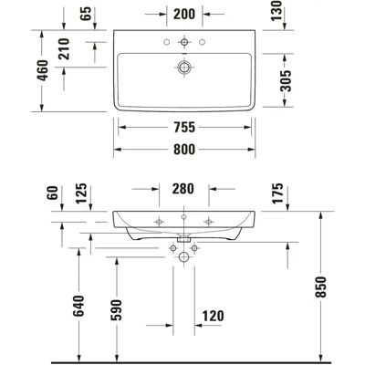 Duravit No.1 Waschtisch - 80x46cm mit Überlauf Duravit No.1 Waschtisch - 80x46cm mit Überlauf