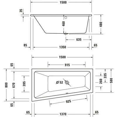Duravit Modèle 700504000000000 Baignoire - Forme trapézoïdale - Publicité Duravit Modèle 700504000000000 Baignoire - Forme trapézoïdale - Publicité
