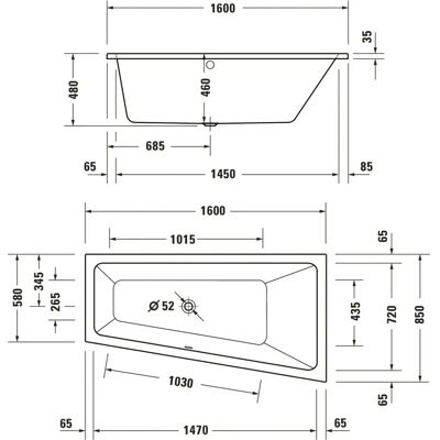 Duravit Baignoire Trapezoïdale Blanche - Salle de bain - Publicité Duravit Baignoire Trapezoïdale Blanche - Salle de bain - Publicité