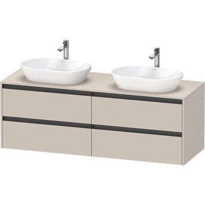 Duravit Ketho.2 Wandhängender Waschtischunterschrank - Taupe Matt, 4 Schubladen, 1600x568x550 mm Duravit Ketho.2 Wandhängender Waschtischunterschrank - Taupe Matt, 4 Schubladen, 1600x568x550 mm