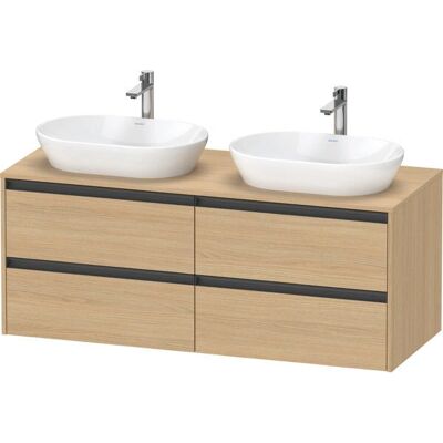 Duravit Ketho.2 Wandhängender Waschtisch mit 4 Schubladen, Eiche Natur, 1400x550 mm Duravit Ketho.2 Wandhängender Waschtisch mit 4 Schubladen, Eiche Natur, 1400x550 mm