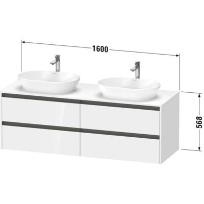 Duravit Ketho.2 Wandhängender Waschtischunterschrank - Taupe, 1600x550 mm Duravit Ketho.2 Wandhängender Waschtischunterschrank - Taupe, 1600x550 mm