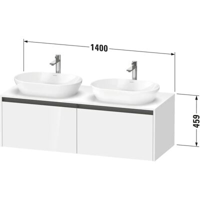 Duravit Ketho.2 Badmöbel - Wandhängend, Taupe, 1400x459x550mm Duravit Ketho.2 Badmöbel - Wandhängend, Taupe, 1400x459x550mm