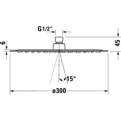 Duravit Duschkopf - Rain, 300mm, Chrom, Verstellbarer Winkel Duravit Duschkopf - Rain, 300mm, Chrom, Verstellbarer Winkel