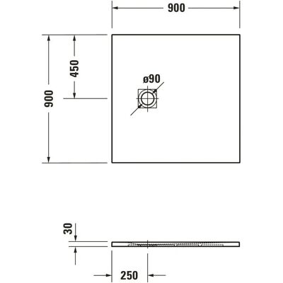 Duravit Sustano Duschwanne - Quadrat/Rectangular - 90x90cm Duravit Sustano Duschwanne - Quadrat/Rectangular - 90x90cm