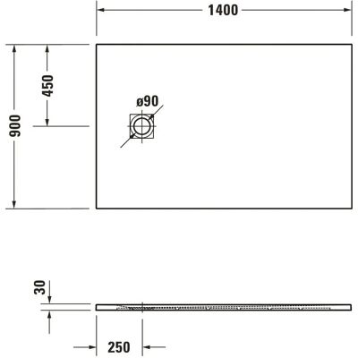 Duravit Modell 720281740000000 - Rechteckige Weiße Matte Duschwanne Duravit Modell 720281740000000 - Rechteckige Weiße Matte Duschwanne