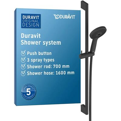 Système de douche Duravit universel - 3 modes de jet - Noir Mat - Ensemble de douche - Publicité Système de douche Duravit universel - 3 modes de jet - Noir Mat - Ensemble de douche - Publicité