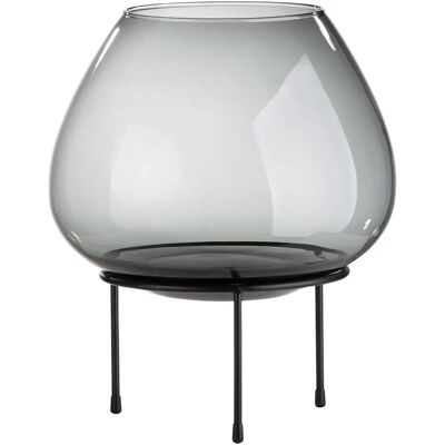 GILDE Vitu Windlicht - Dekorative Glaslaterne - 26x30cm - Schwarz - Innenbereich GILDE Vitu Windlicht - Dekorative Glaslaterne - 26x30cm - Schwarz - Innenbereich