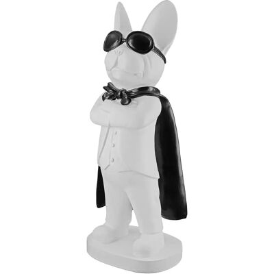 GILDE Held-Hond Figur - Wit met Zwarte Accenten - Decoratie Figuren GILDE Held-Hond Figur - Wit met Zwarte Accenten - Decoratie Figuren
