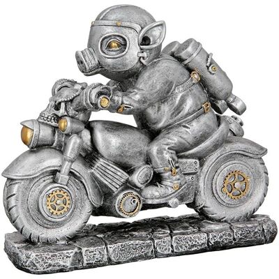 GILDE Motor-Pig Steampunk Skulptur - Silber - 23x21x7 cm - Figur GILDE Motor-Pig Steampunk Skulptur - Silber - 23x21x7 cm - Figur