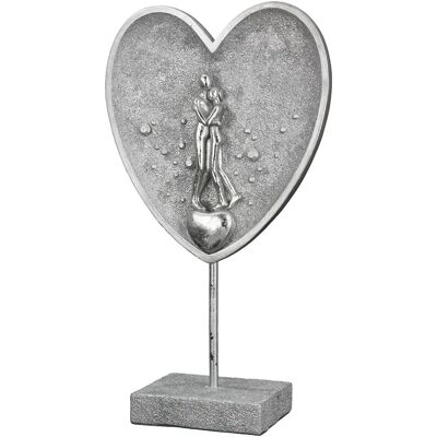 GILDE Silbers Herzskulptur - Dekorative Figur für Zuhause GILDE Silbers Herzskulptur - Dekorative Figur für Zuhause