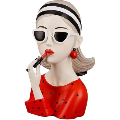 GILDE - Figur Lady mit rotem Lippenstift - multicolor - Decorative Figure GILDE - Figur Lady mit rotem Lippenstift - multicolor - Decorative Figure
