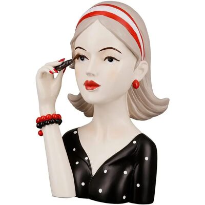 GILDE Lady met Wimperntusche - Decoratie Figur - 80cm - Kerstmis GILDE Lady met Wimperntusche - Decoratie Figur - 80cm - Kerstmis
