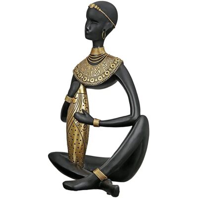 GILDE Amari Afrikanische Figur - Schwarz & Gold Skulptur - 32,5cm GILDE Amari Afrikanische Figur - Schwarz & Gold Skulptur - 32,5cm