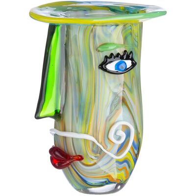 GILDE Casablanca Vase Plato Vert - Art en Verre Décorative 29cm - Publicité GILDE Casablanca Vase Plato Vert - Art en Verre Décorative 29cm - Publicité