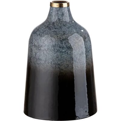 GILDE Laver Metalen Vaasje - Zwart naar Grijs-Gradient - 25cm GILDE Laver Metalen Vaasje - Zwart naar Grijs-Gradient - 25cm