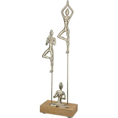 Escultura de Yoga Plateada GILDE - Decoración Relajante Escultura de Yoga Plateada GILDE - Decoración Relajante